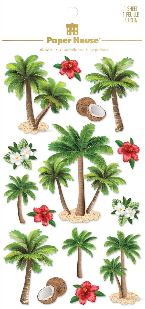 3D Scrapbook Stickers - Palm Trees
