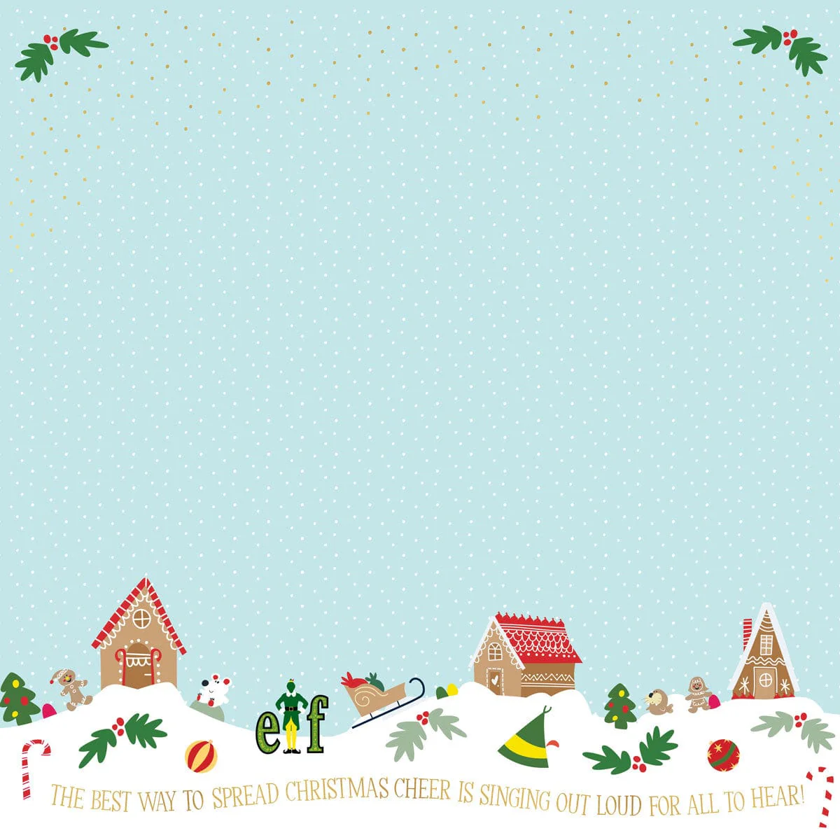 Scrapbook Paper - Elf - Spread Christmas Cheer - Image 2